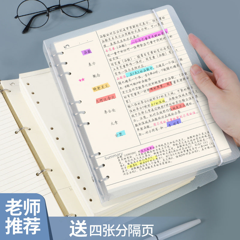 A4/B5 Loose-Leaf Notebook with Removable Refills, Cornell/Lined/Blank Pages for Study & Work