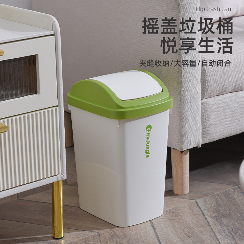 Slim Gap Trash Can with Lid for Home Bathroom Living Room