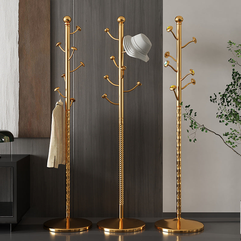 Stainless Steel Freestanding Garment Rack with Hooks for Bedroom and Living Room