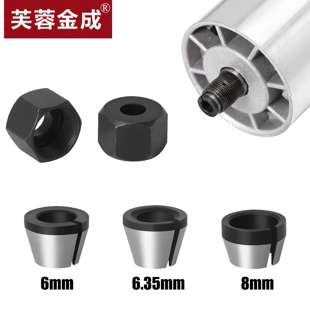 Router Collet Chuck with Nut for Trimming Machine and Milling Cutter Conversion