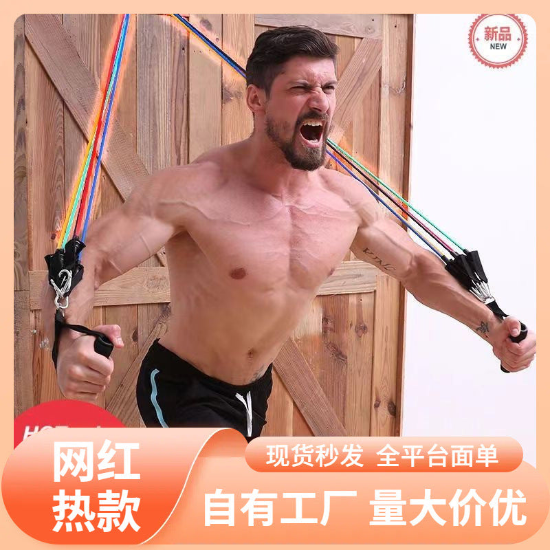 Portable 11-Piece Resistance Band Set for Home Gym Workouts
