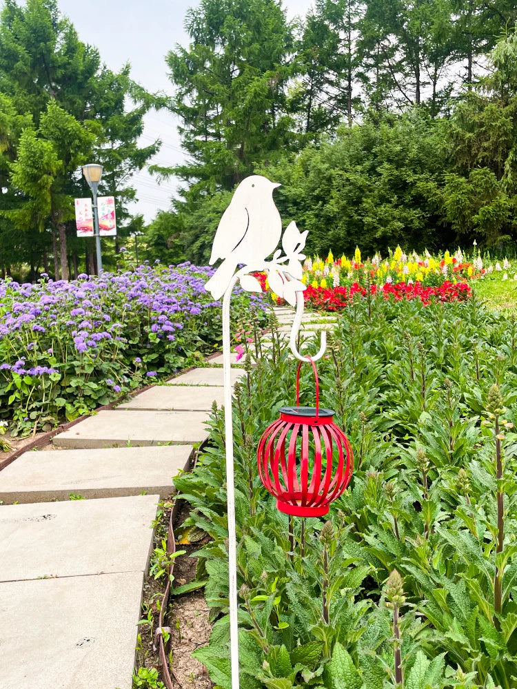 Decorative Bird Garden Hook for Outdoor Planters and Yard Decor