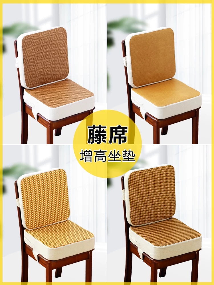Kids' Booster Seat Cushion for Dining and Study, Summer Rattan Mat Chair Pad