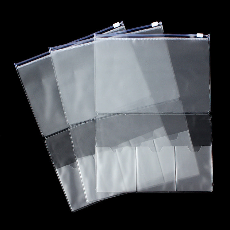 TNA5 Creative PVC Frosted Plastic Card Holder Zipper Pouch for Loose-Leaf Notebooks