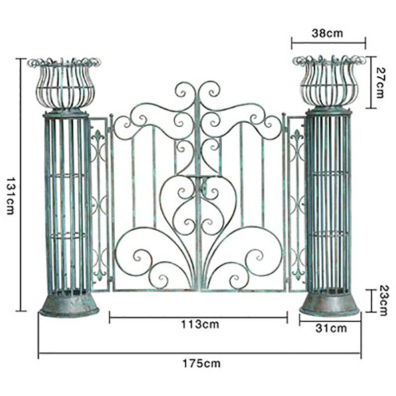Vintage Distressed Garden Arch Trellis for Villa Entrance & Climbing Plants