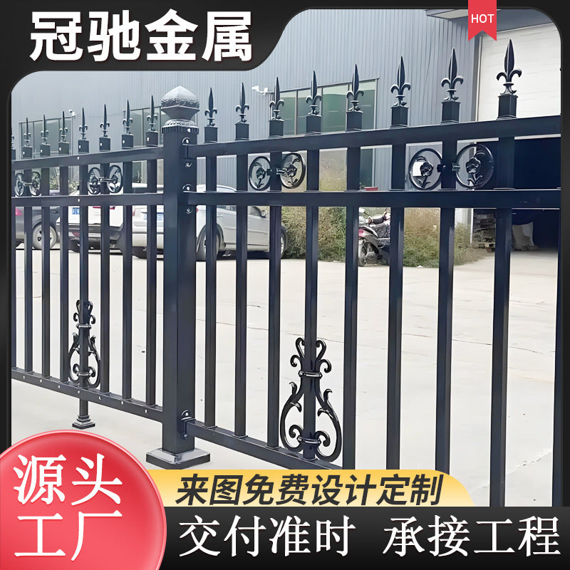Wrought Iron Fence Panel for Residential, School, and Industrial Perimeter Security