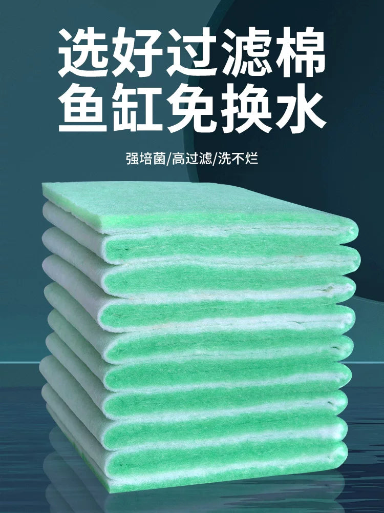 Aquarium Filter Media Green and White Cotton Pad for Fish Tank and Pond Water Purification