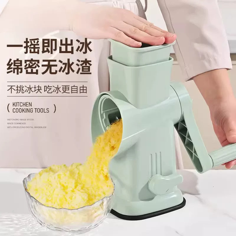 Manual Ice Shaver for Home Use - Hand-Crank Ice Crusher for Shaved Ice, Slushies, and Snow Cones
