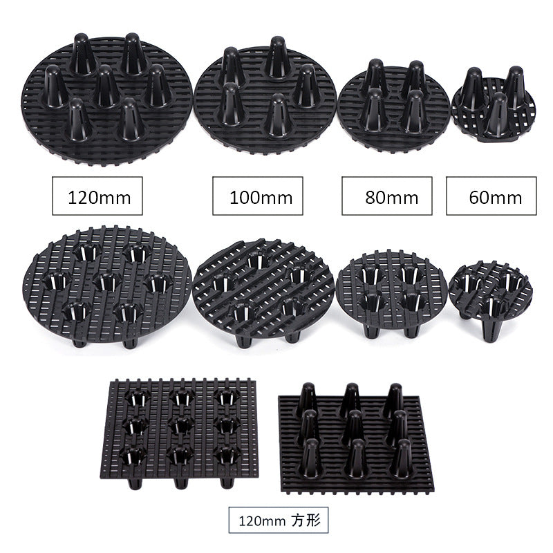 Plastic Pot Bottom Mesh Pads for Drainage and Soil Retention - Round and Square Breathable Mats with Feet
