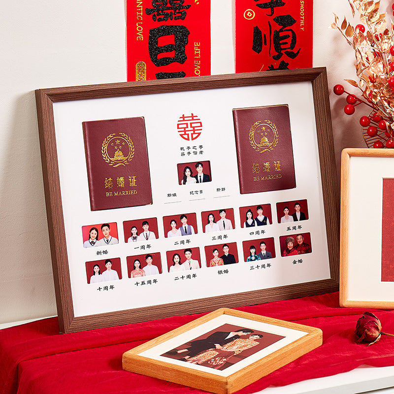 Wedding Certificate Photo Frame for Marriage Registration Photos, Anniversary Display