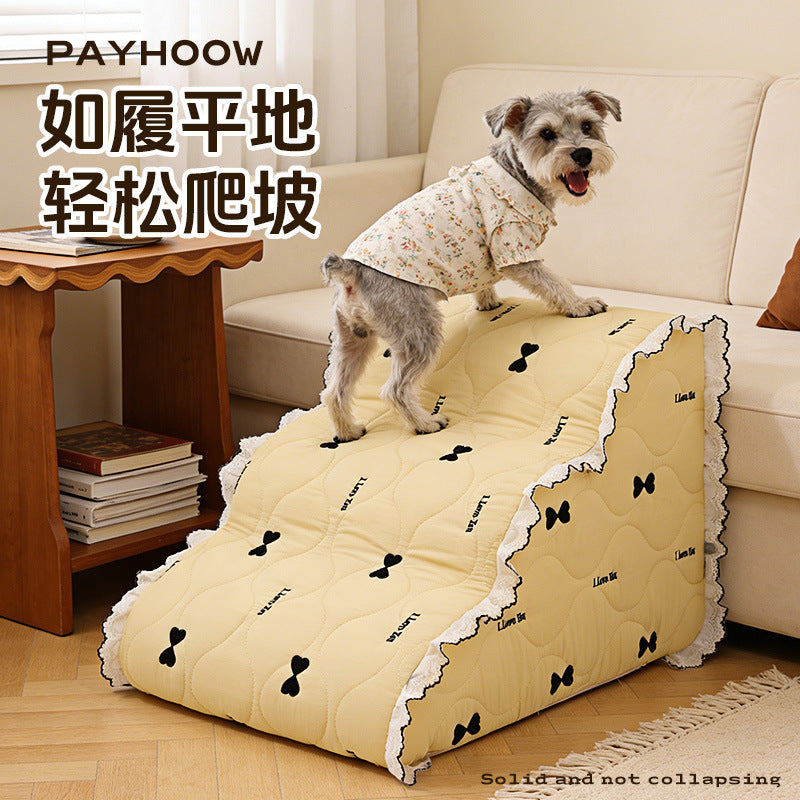 Pet Stairs for Small to Medium Dogs and Cats - Washable Non-Slip Ramp for Beds and Sofas