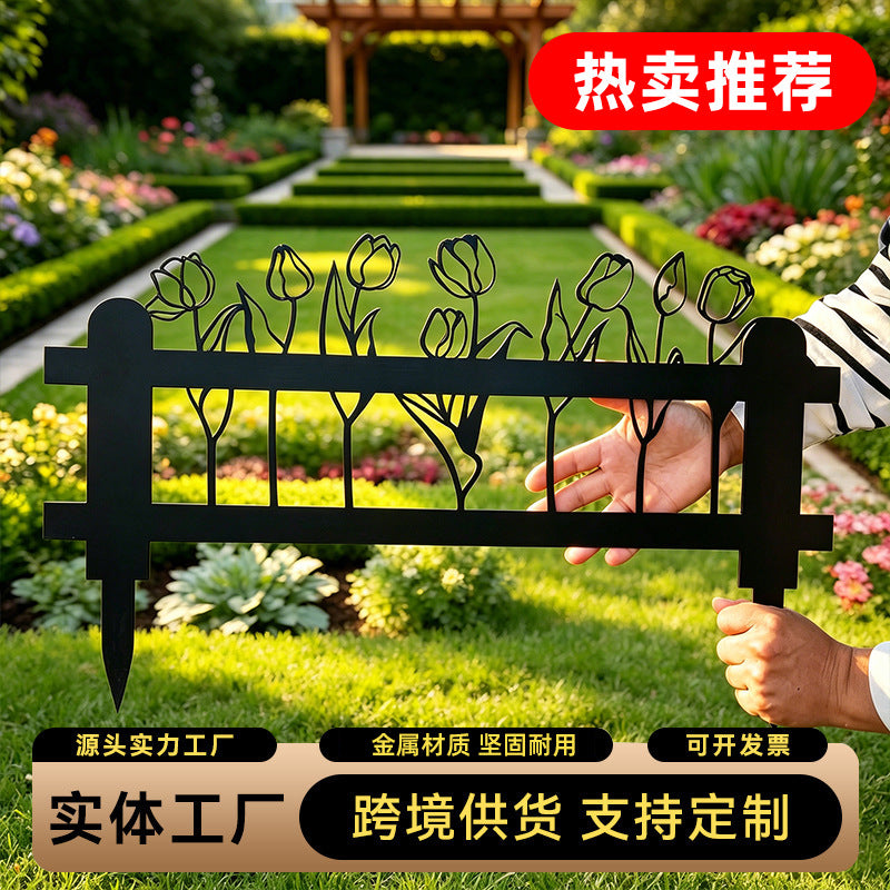 Metal Garden Fence Decorative Border Edging for Yard and Lawn