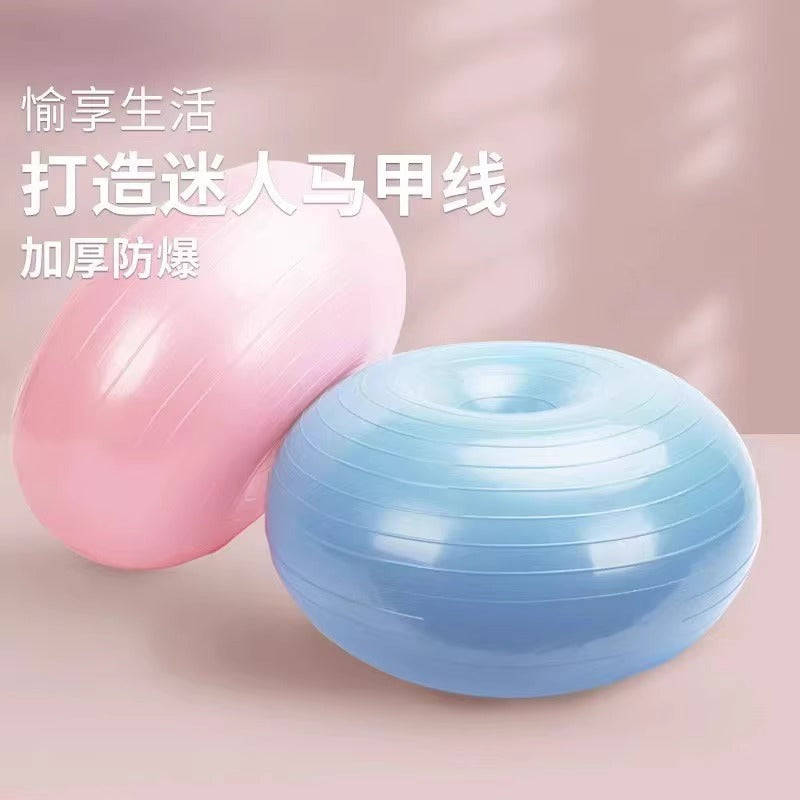 Pilates Donut Yoga Ball Thickened Explosion-Proof Apple Ball for Exercise Fitness Stability and Balance