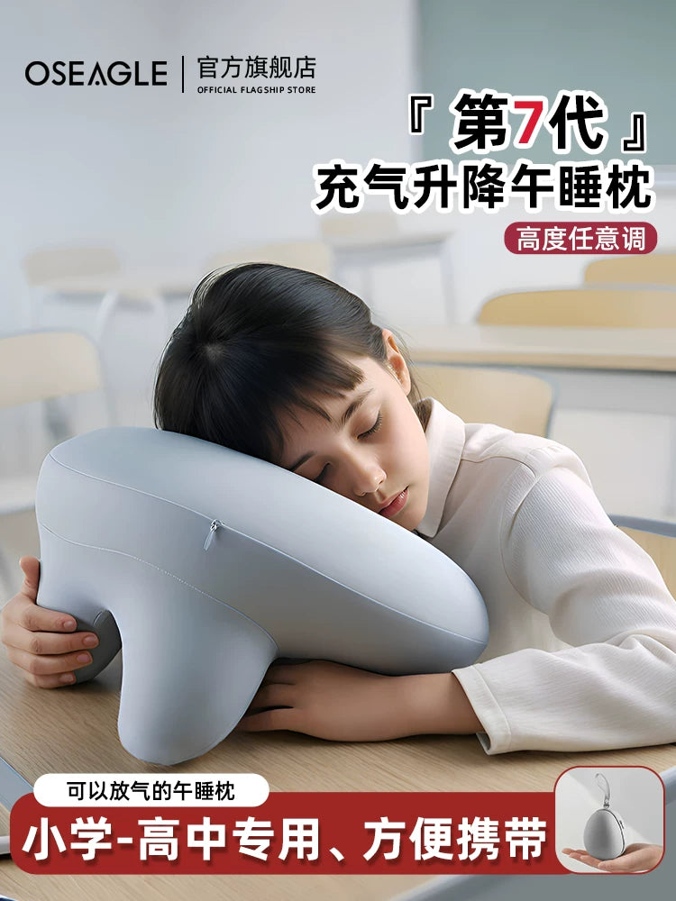 Inflatable Nap Pillow for Students, Portable Desk Sleeping Aid for Lunch Breaks