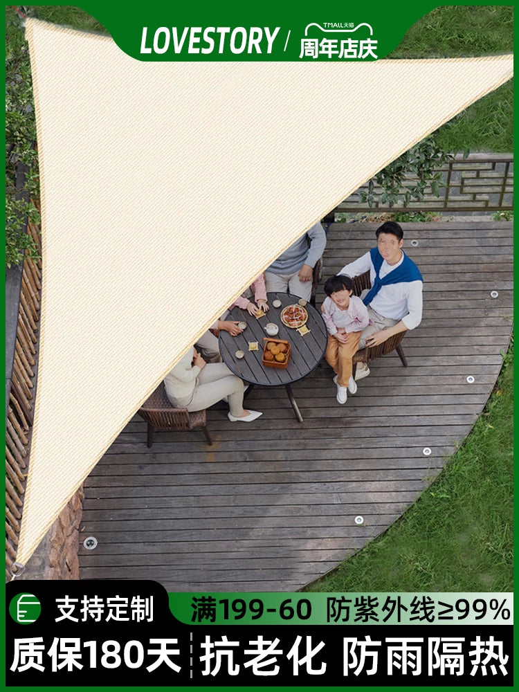 Triangular Thickened Waterproof UV Protection Sun Shade Sail for Outdoor Patio Garden Balcony