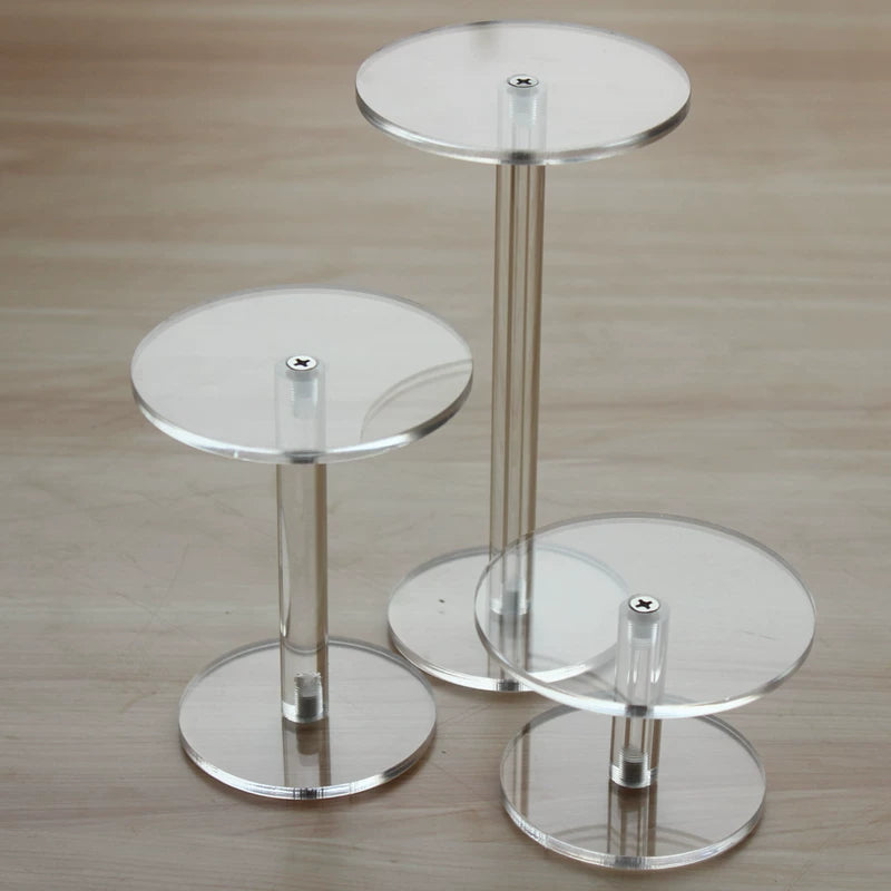 Clear Acrylic Round Display Stand for Collectibles, Cosmetics, Jewelry, and Watches