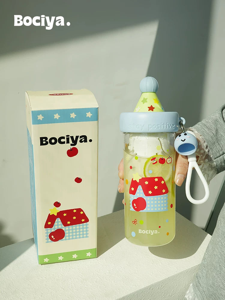 Bocyo Tritan Water Bottle with Straw for Girls, Portable High-Value Design for Summer Hydration