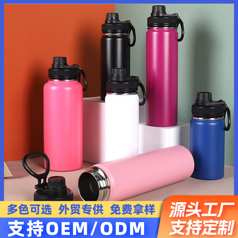 304 Stainless Steel Vacuum Insulated Water Bottle with Direct Drink Lid, Large Capacity Portable for Outdoor Sports