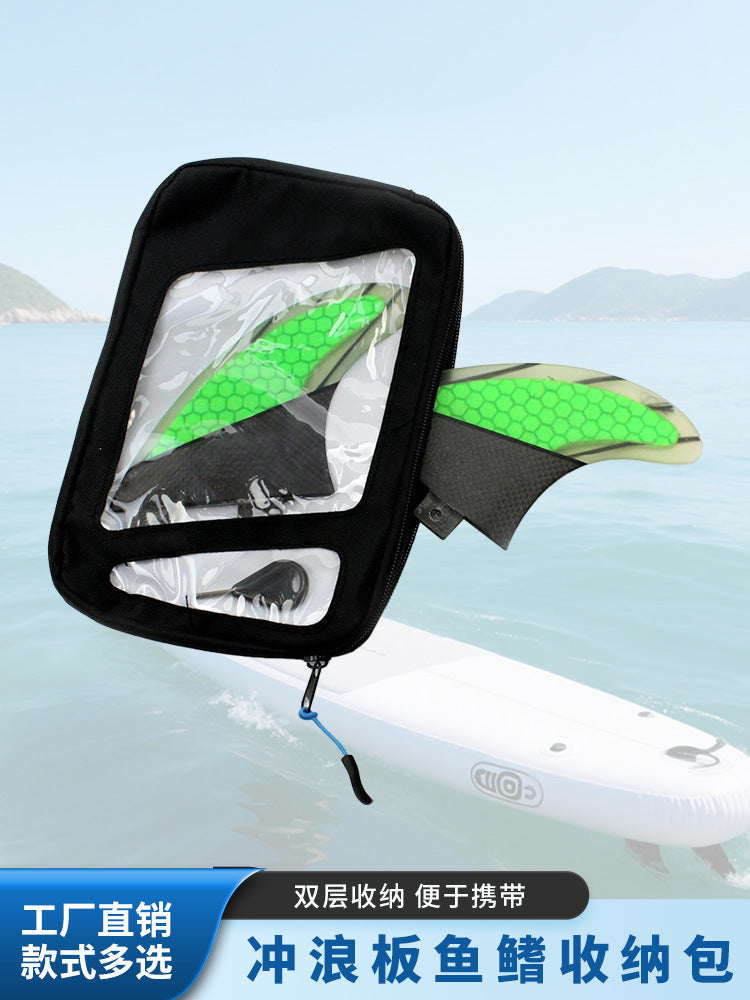Surfboard Fin Storage Bag PVC Waterproof Paddleboard Skeg Dustproof Pouch