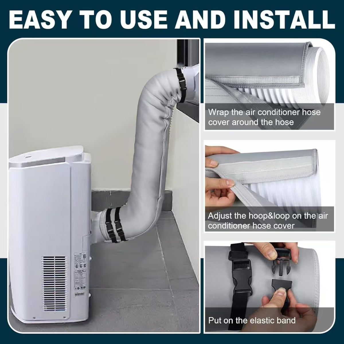 Portable AC Exhaust Hose Insulation Sleeve Cover for Air Conditioner Pipe