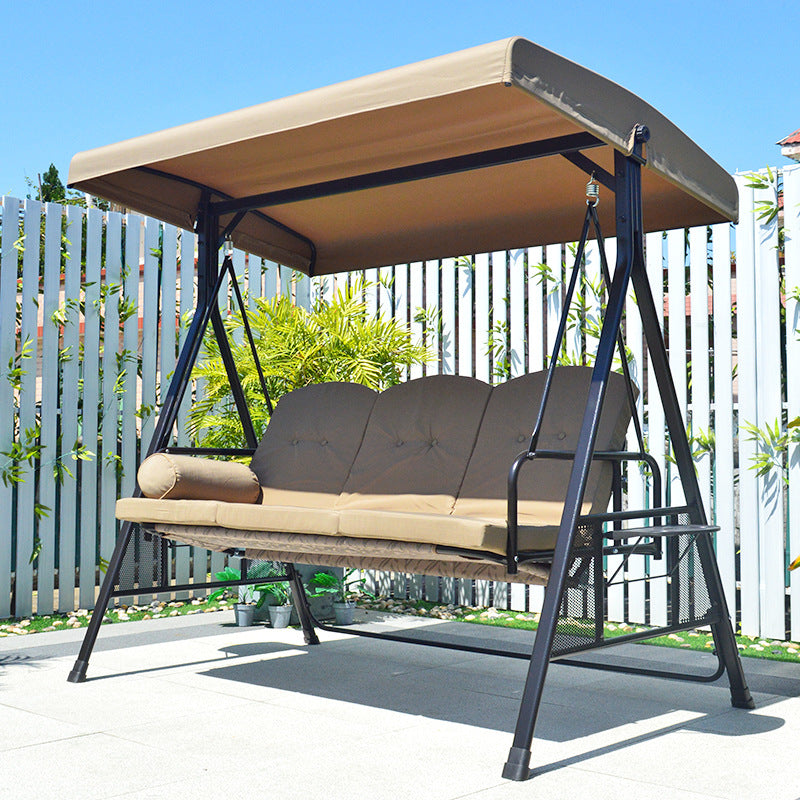 Outdoor Patio Waterproof Sunscreen Multi-person Swing Chair Garden Villa Balcony Double Hanging Chair