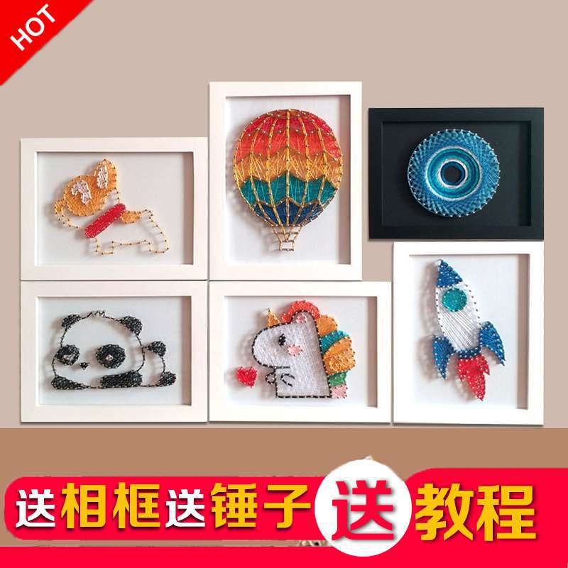 Whale Animal String Art DIY Kit with Frame and Tools