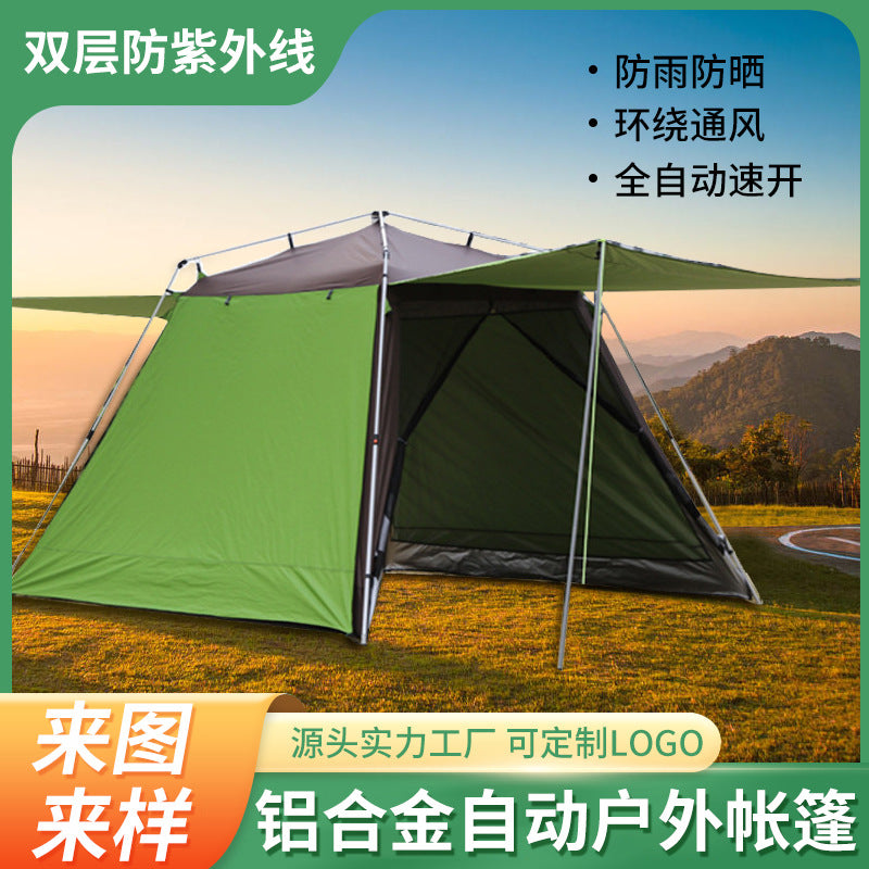 Outdoor Automatic Pop-Up Tent with UV Protection and Mosquito Net for Beach Camping