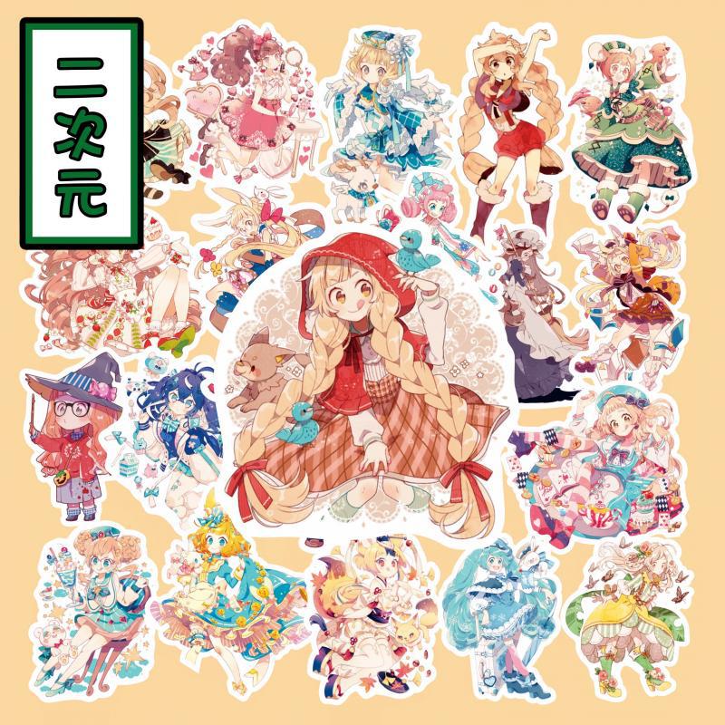 Anime Girl Sticker Set for Journals and Scrapbooks, Cute Dreamy Loli INS Style Decorative Stickers