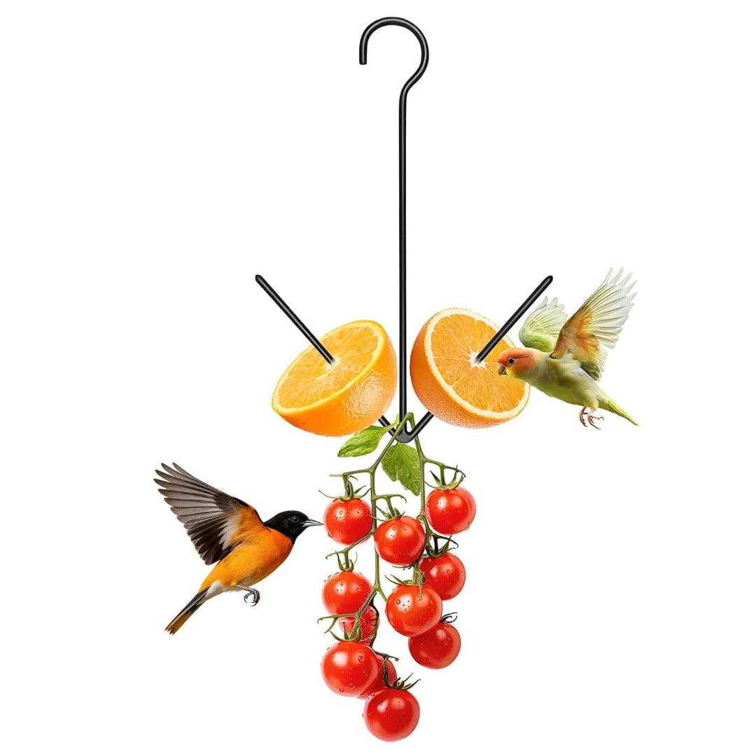 Hanging Fruit Vegetable Bird Feeder with Iron Hook for Wild Birds