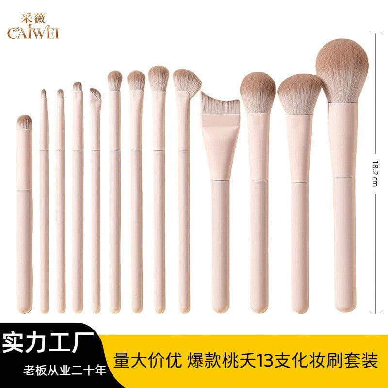 Peach Blossom Professional Makeup Brush Set for Eyeshadow, Blush, Contour, and Concealer