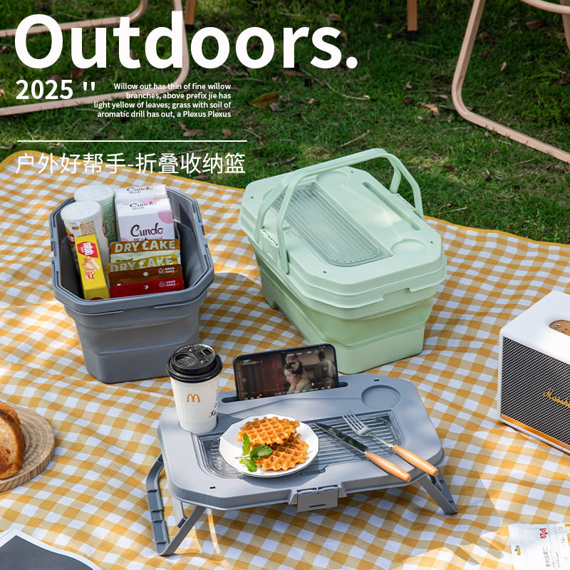 Outdoor Collapsible Storage Bucket Portable Water Container for Camping Picnics