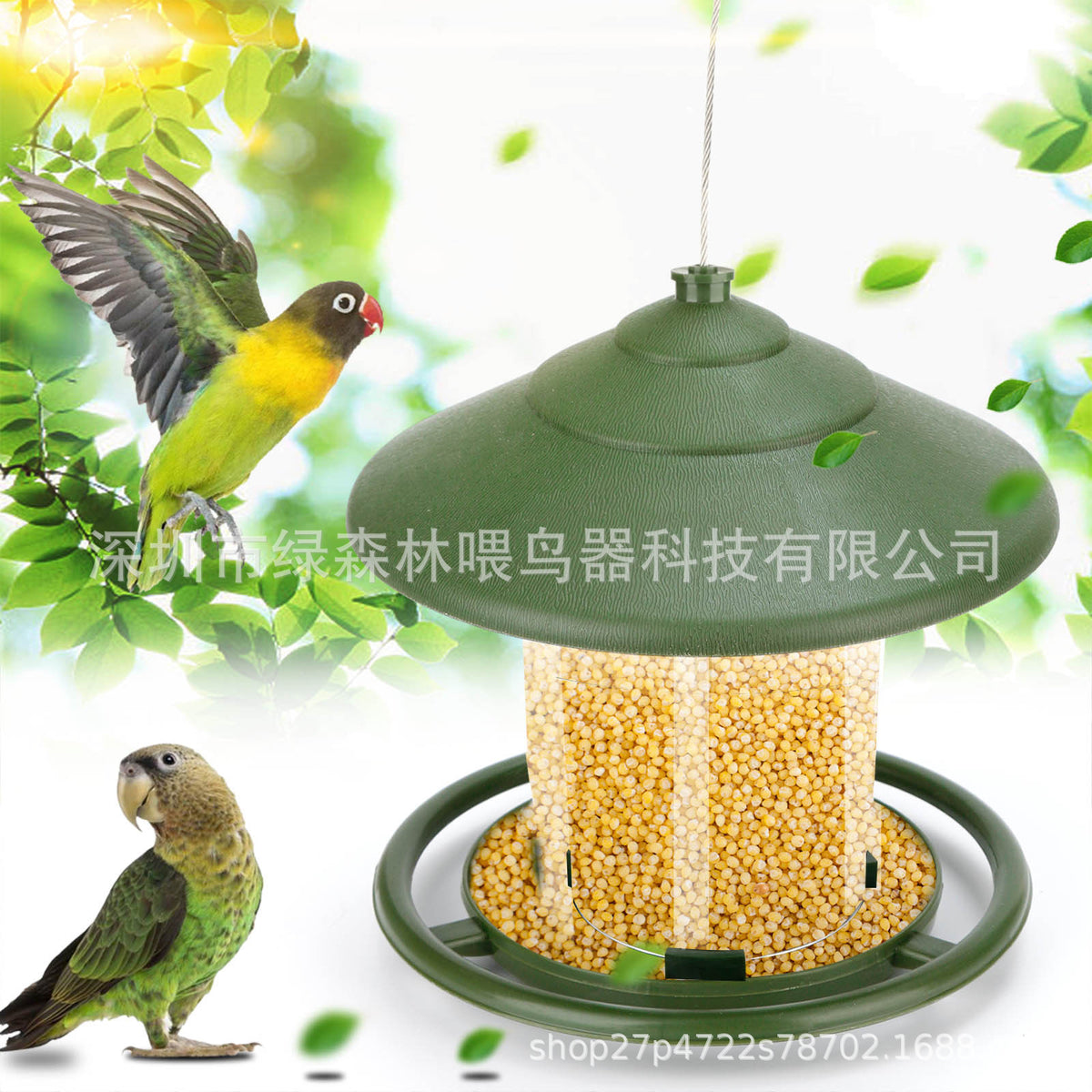Automatic Transparent Plastic Outdoor Bird Feeder for Garden and Yard