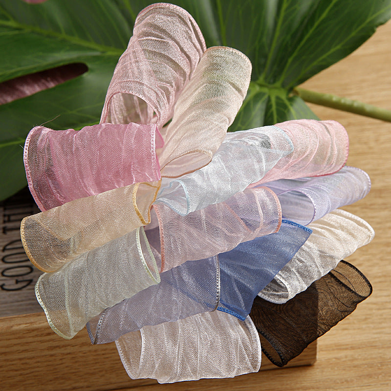 Wrinkled Organza Ribbon for DIY Crafts, Hair Accessories, Floral Arrangements, and Gift Wrapping