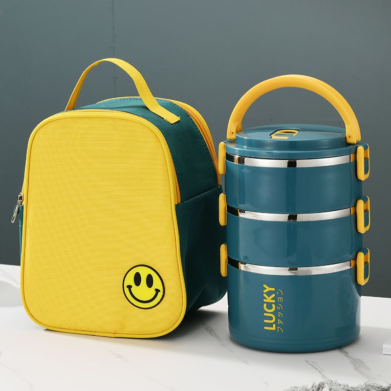 Ins-Style Stackable Lunch Box with Lid, Large Capacity Multi-Layer Divided Bento Box for Adults and Students