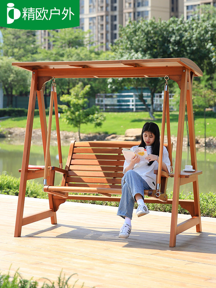 Solid Wood Swing Chair for Patio Garden and Outdoor Relaxation - Double and Triple Seater Swing Rocker