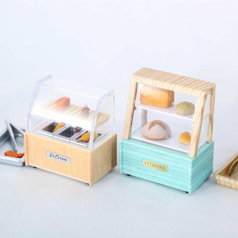 Miniature Dollhouse Food Display Cabinet OB11 Photography Prop