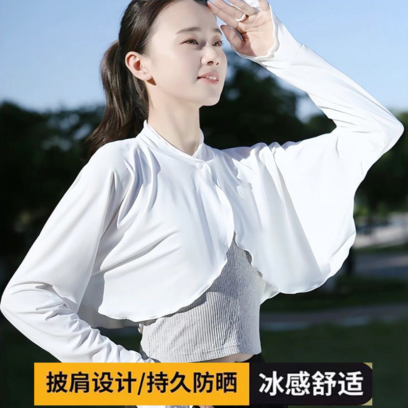 Women's UV Protection Ice Silk Sun Protection Shawl with Sleeves for Outdoor Activities