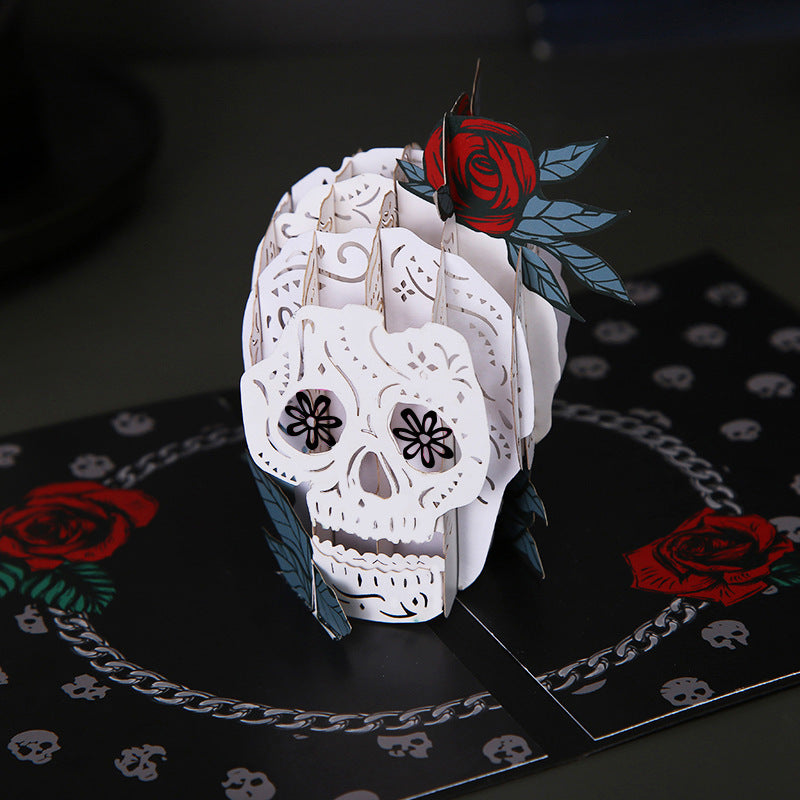 Halloween 3D Pop-Up Greeting Cards with Glitter and Gold Stamping for Parties and Messages