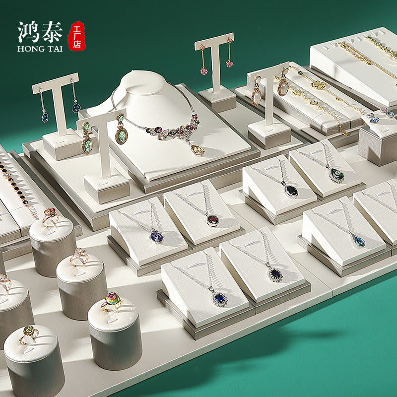 PU Leather Jewelry Display Stand for Necklaces, Rings, Pendants, Earrings, and Bracelets