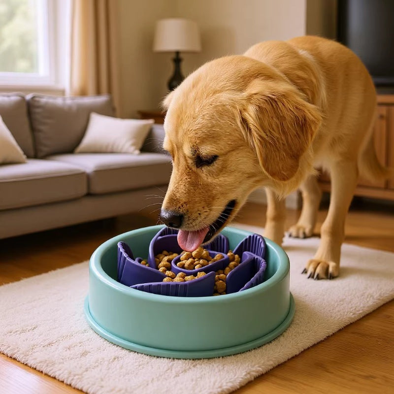 Silicone Slow Feeder Mat with Suction Cups for Dogs, Anti-Gulping Insert for Pet Bowls