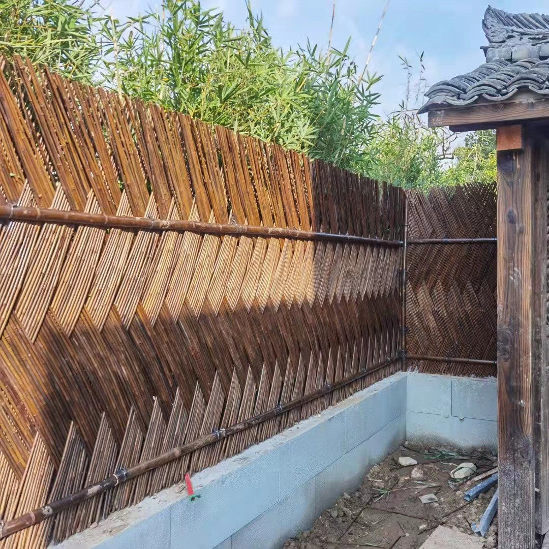 Handwoven Bamboo Fence Panel for Garden and Yard Decor