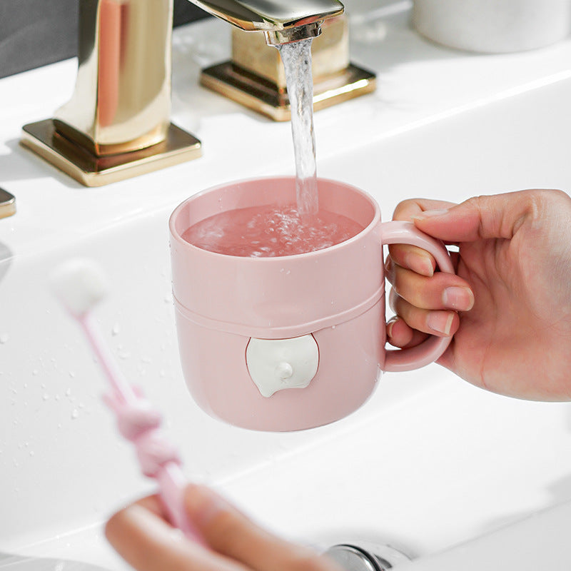 Kids Cartoon Toothbrush Holder and Rinse Cup Set, Travel-Friendly, Drop-Resistant