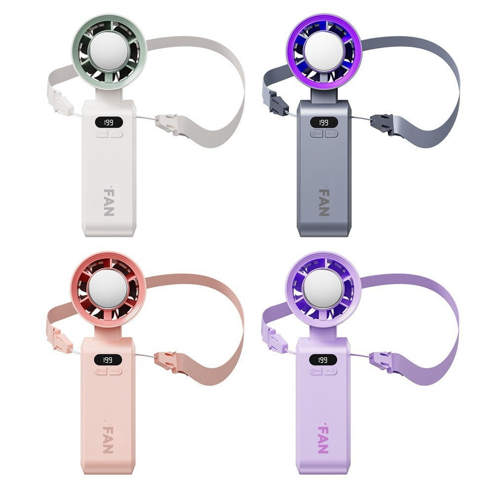 Portable Semiconductor Cooling Handheld Fan with Neck Strap