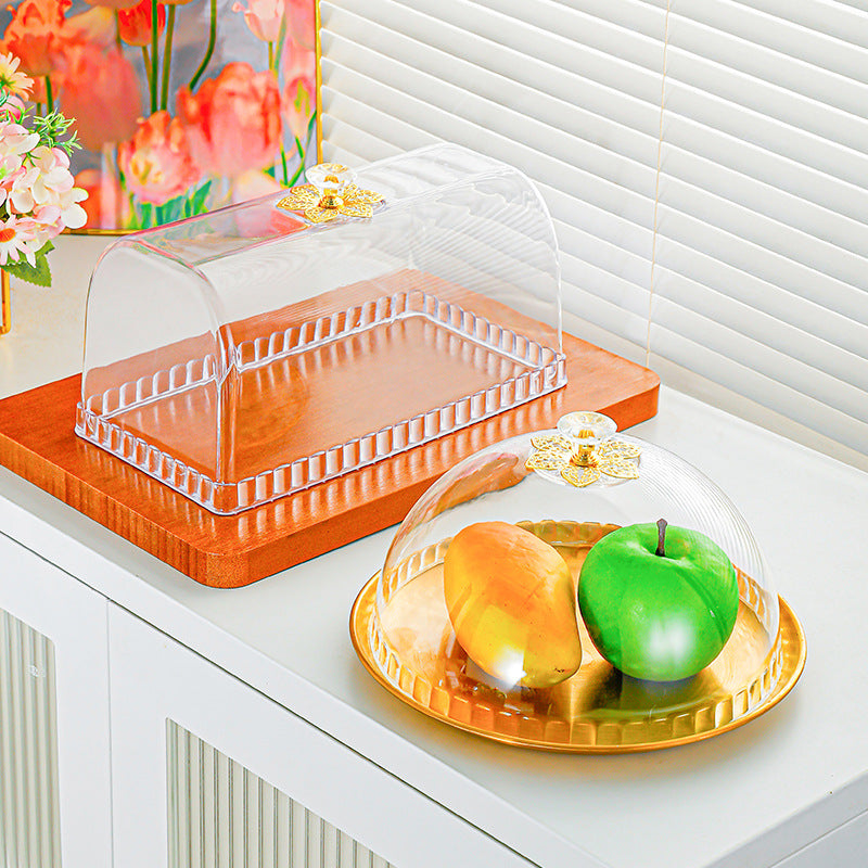 Clear PS/PET Acrylic Food Dust Cover Round/Square Plastic Cake Dessert Dome