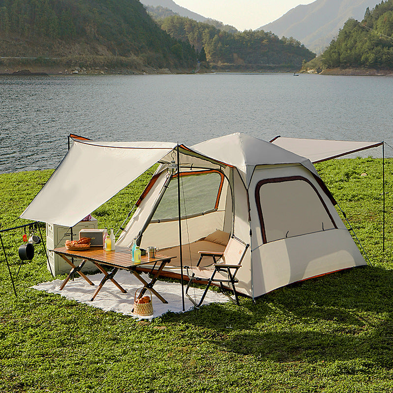 Automatic Pop-Up Camping Tent with Integrated Rainfly for Outdoor Picnics and Camping