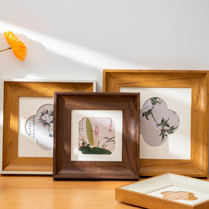 DIY Watercolor Chinese Painting Photo Frame with Mat Board for Wall or Tabletop Display