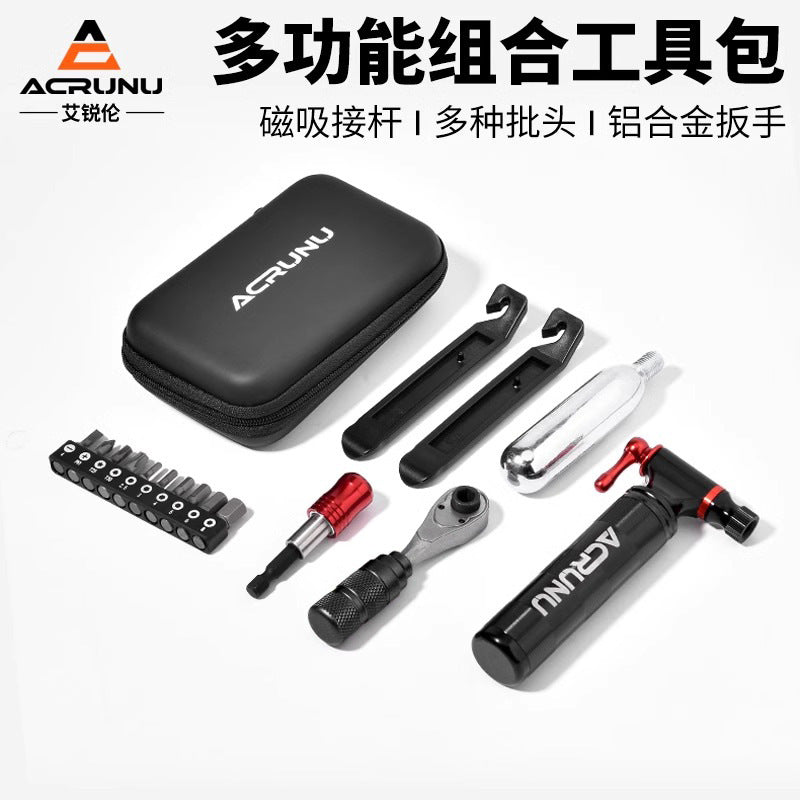 ACRUNU Bicycle Repair Tool Kit with Ratchet Wrench, Tire Levers, and Multi-tool for Outdoor Emergency