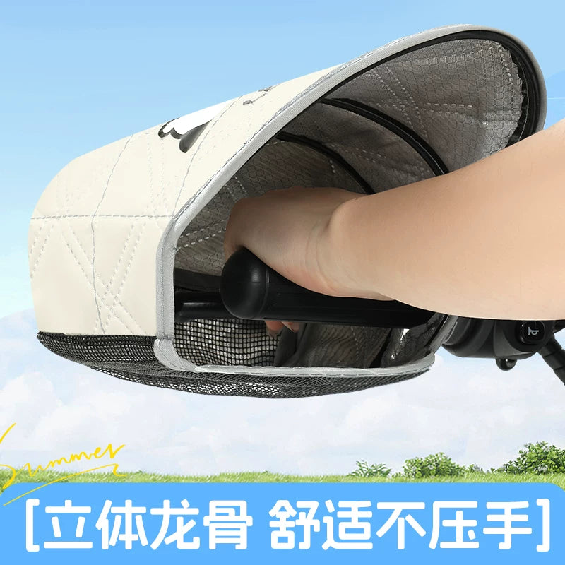Electric Scooter Handlebar Mittens Sun Protection Waterproof Windproof Summer Gloves for Motorcycle E-bike
