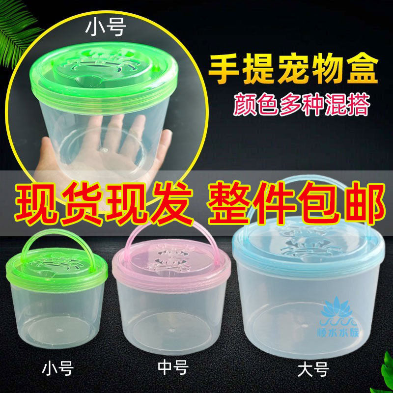 Kids Portable Crab Bucket Turtle Box Mini Pet Container Breathable Fish Bottle Fishing Bucket for Park Stalls