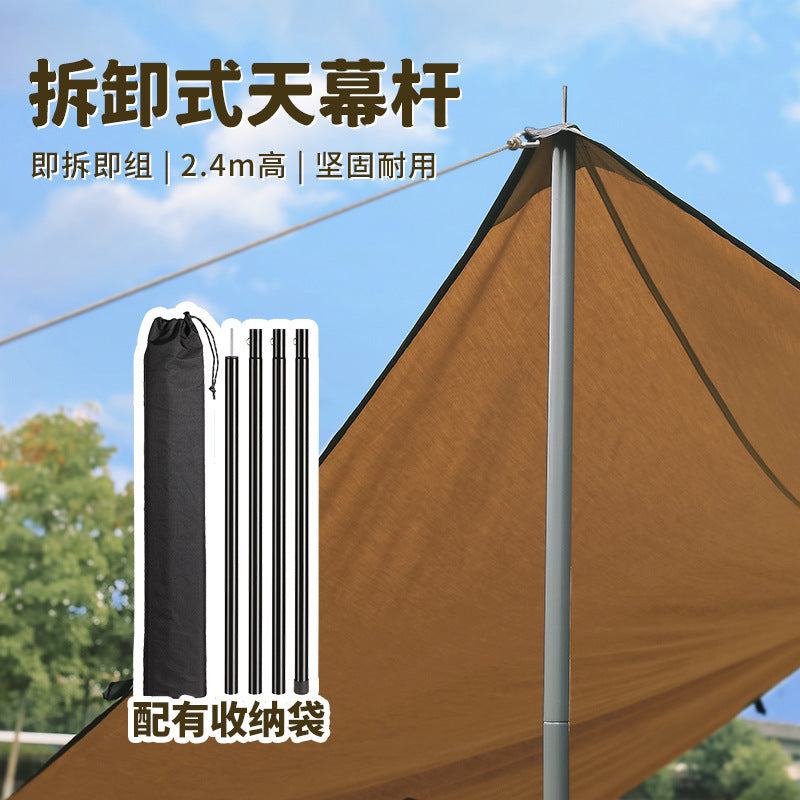 ISE MOUNT 25mm Outdoor Awning Tent Poles for Camping, Iron Rods, 2.1m/2.4m Length